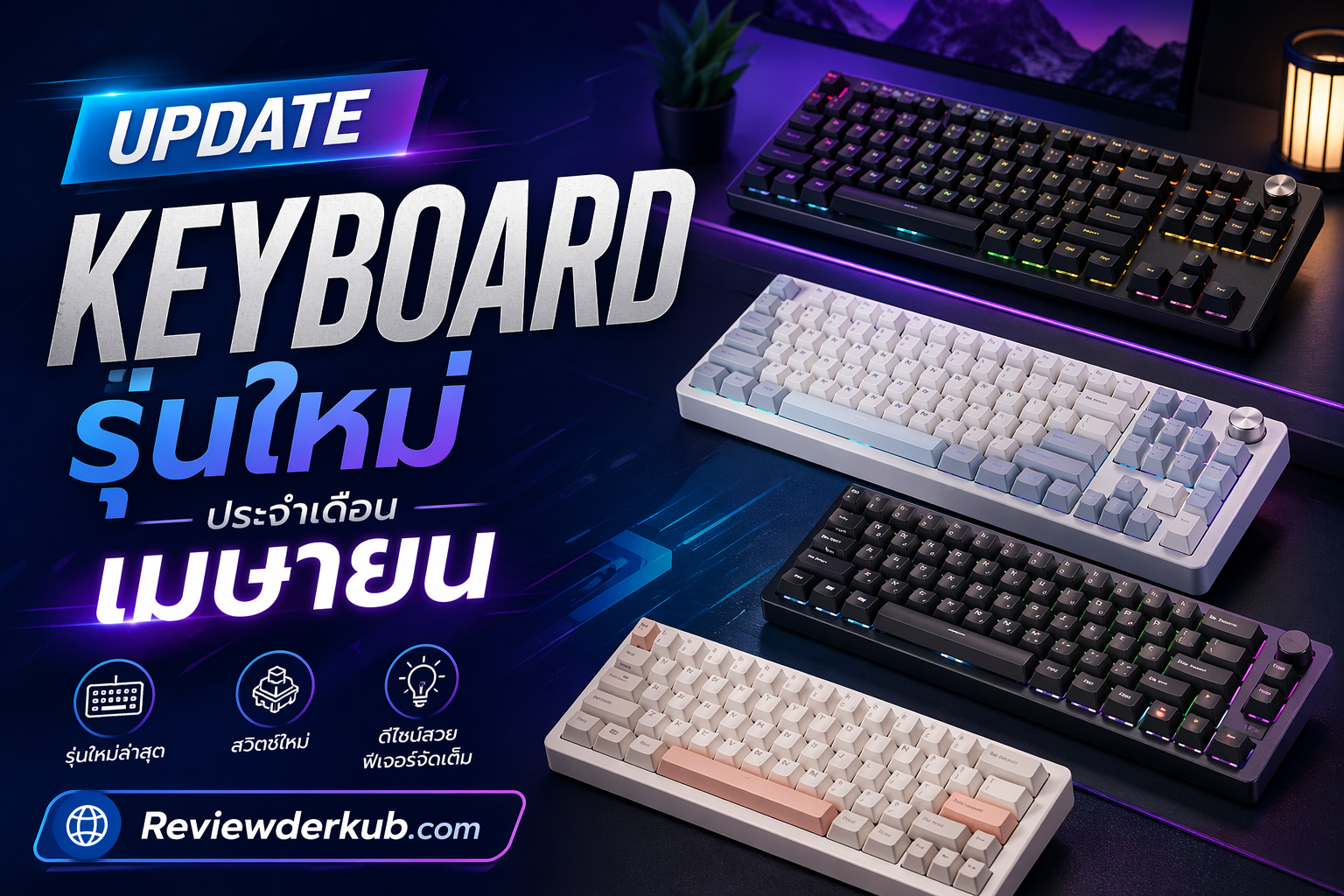 Keyboard หน้าใช้งานประจำเดือน April 2026
